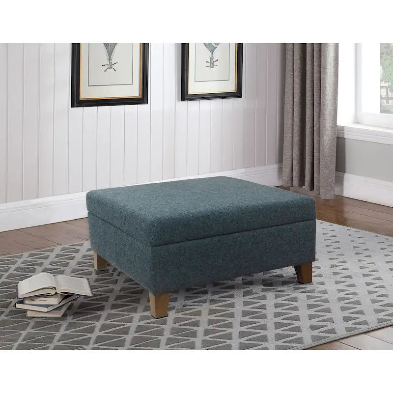 HomePop Pouf de rangement carré de luxe 32