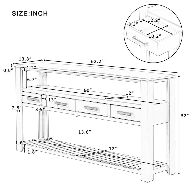 Console d'appoint Table de canapé