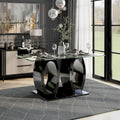 Table Raji contemporaine de 63 pouces avec double anneau en verre de Furniture of America