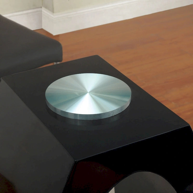 Table Raji contemporaine de 63 pouces avec double anneau en verre de Furniture of America