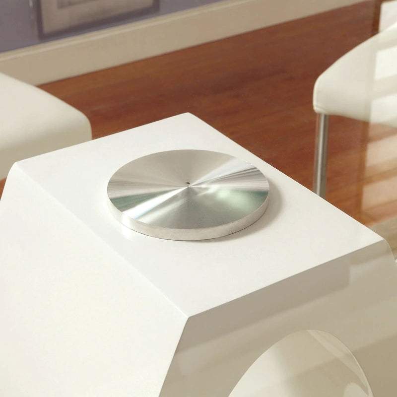 Table Raji contemporaine de 63 pouces avec double anneau en verre de Furniture of America