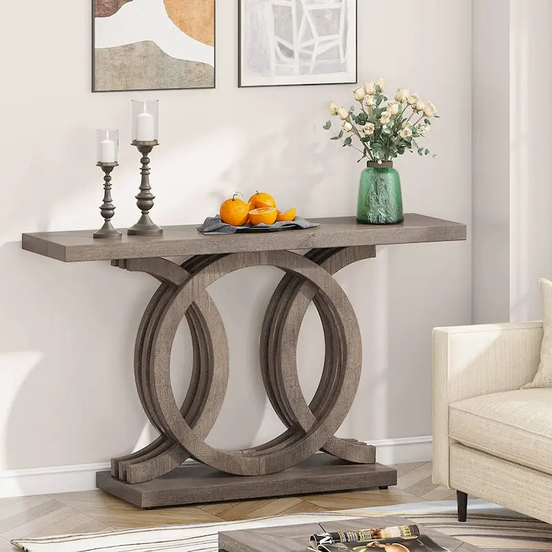 Table console de ferme, table d'entrée de 55 pouces pour couloir ou hall