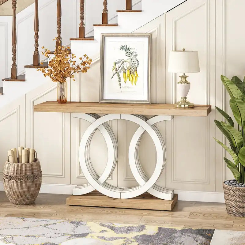 Table console de ferme, table d'entrée de 55 pouces pour couloir ou hall