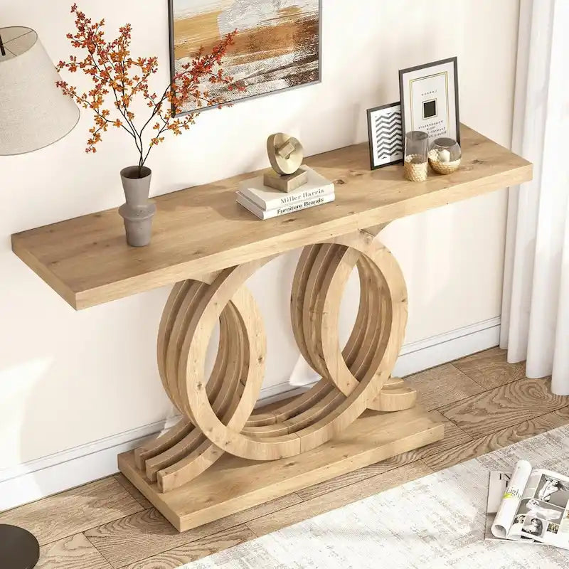 Table console de ferme, table d'entrée de 55 pouces pour couloir ou hall