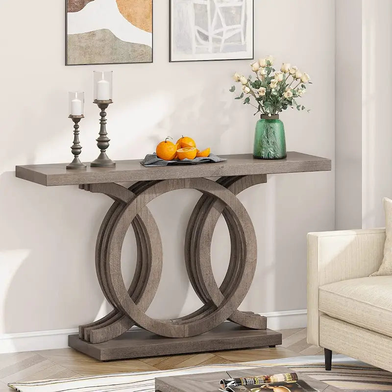 Table console de ferme, table d'entrée de 55 pouces pour couloir ou hall