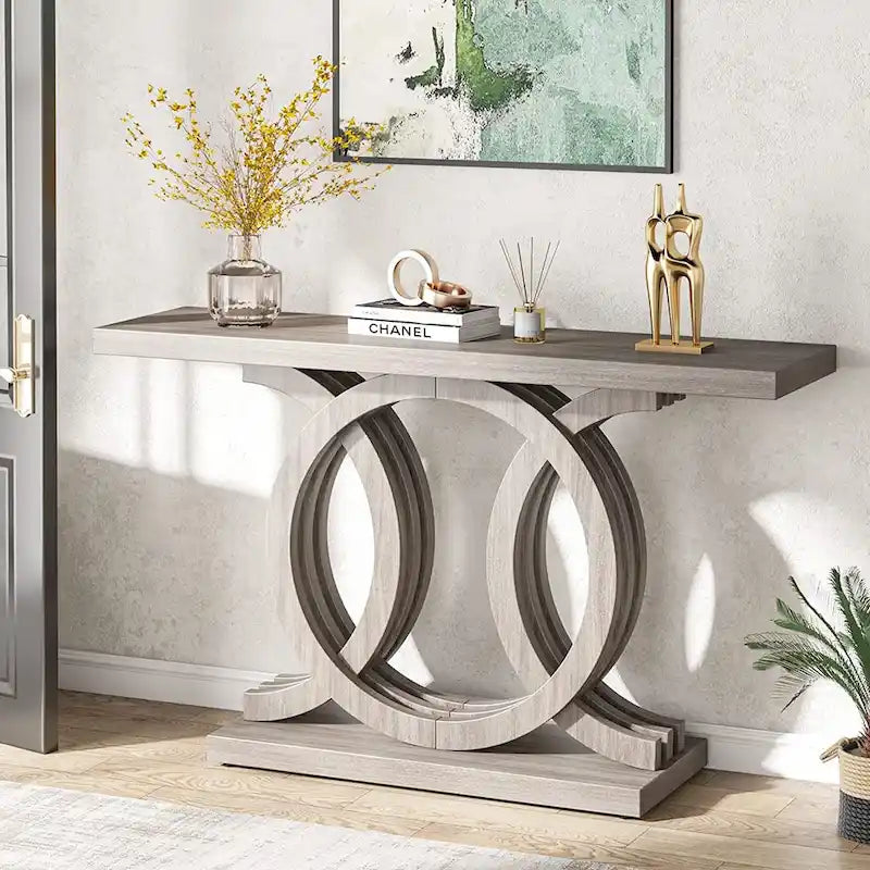 Table console de ferme, table d'entrée de 55 pouces pour couloir ou hall