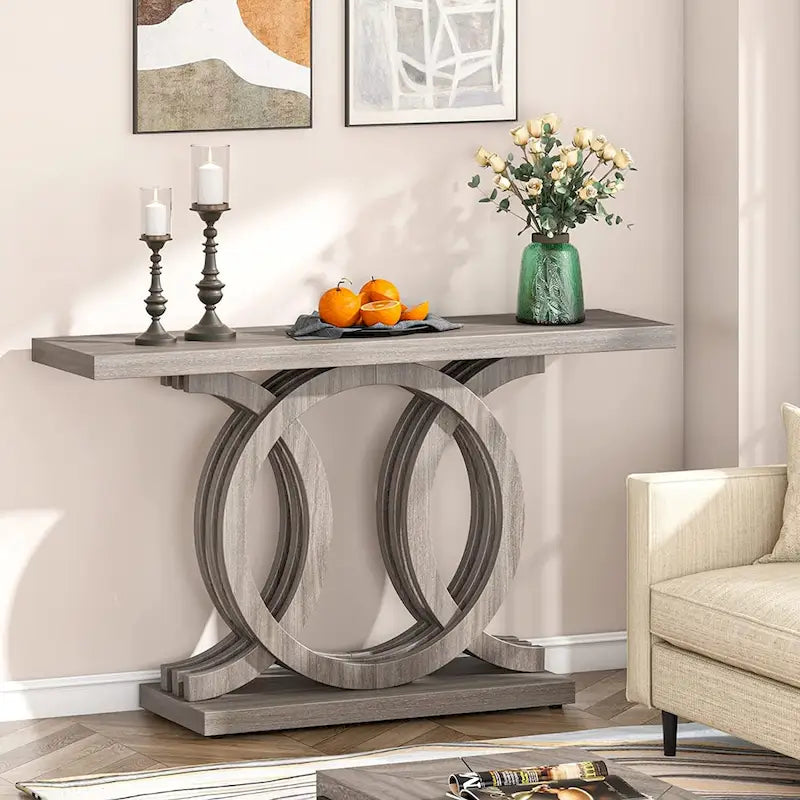 Table console de ferme, table d'entrée de 55 pouces pour couloir ou hall