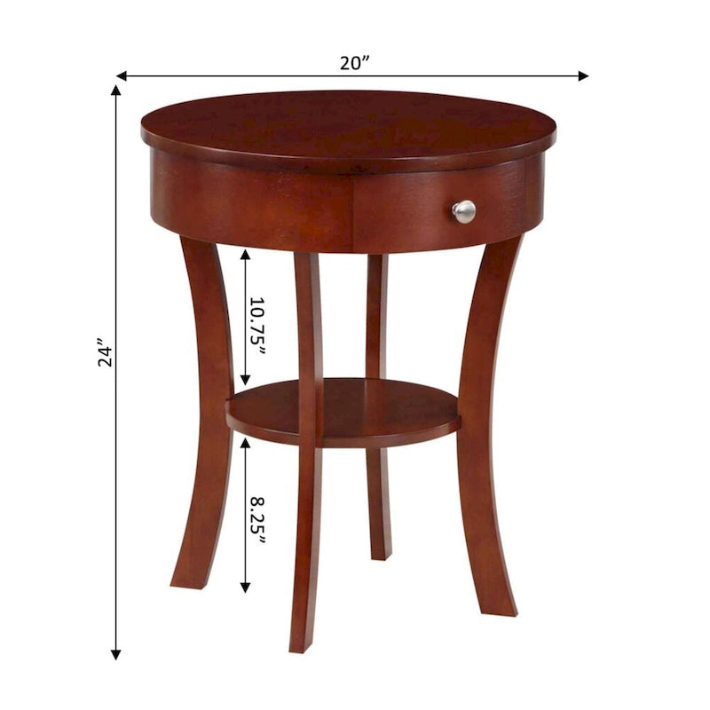 Table d'appoint avec tiroir et étagère Schaffer Classic Accents de Convenience Concepts