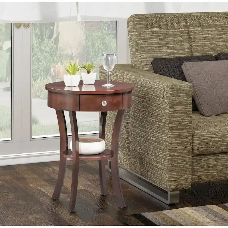 Table d'appoint avec tiroir et étagère Schaffer Classic Accents de Convenience Concepts
