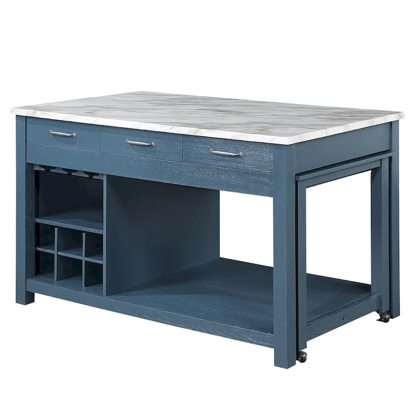 Îlot de cuisine multi-rangement en bois Graneger Farmhouse par Furniture of America