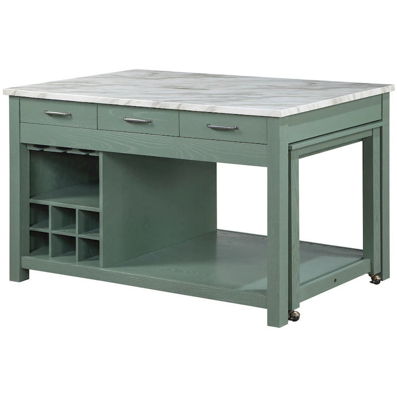 Îlot de cuisine multi-rangement en bois Graneger Farmhouse par Furniture of America