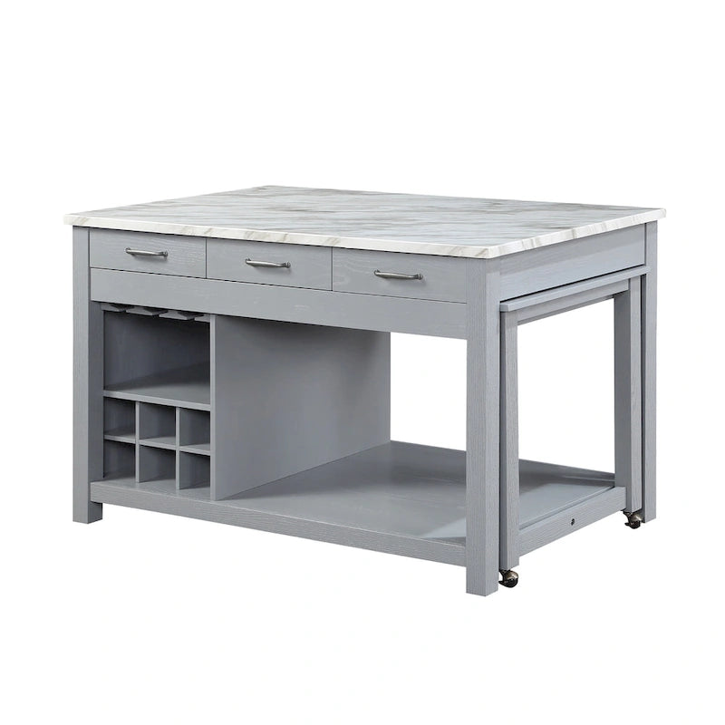 Îlot de cuisine multi-rangement en bois Graneger Farmhouse par Furniture of America