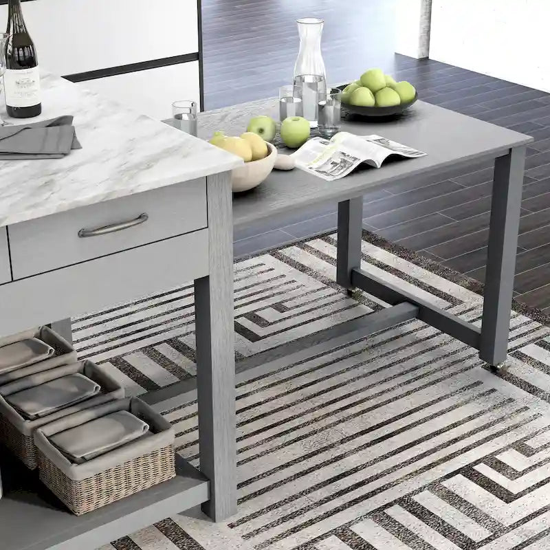 Îlot de cuisine multi-rangement en bois Graneger Farmhouse par Furniture of America