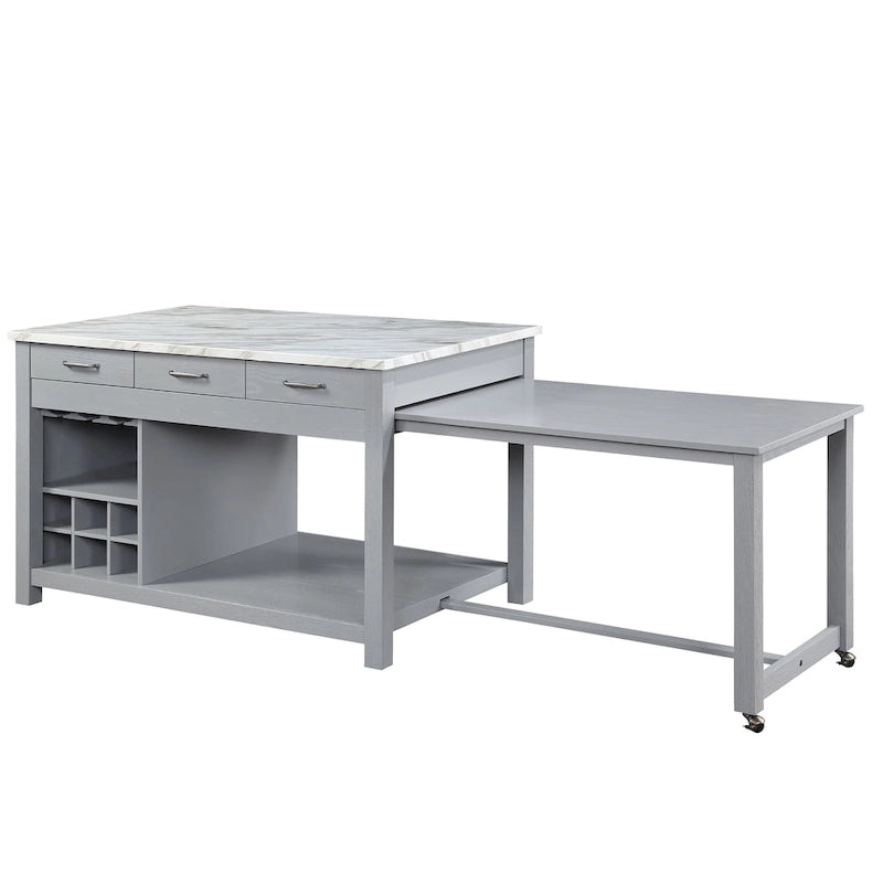 Îlot de cuisine multi-rangement en bois Graneger Farmhouse par Furniture of America