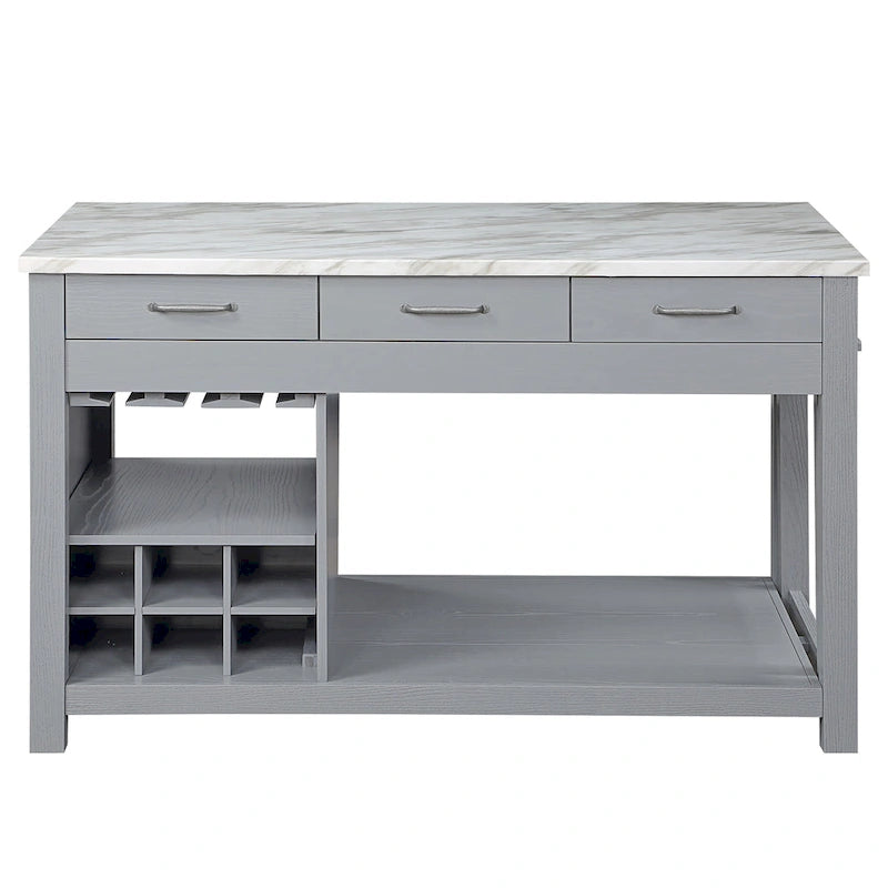 Îlot de cuisine multi-rangement en bois Graneger Farmhouse par Furniture of America