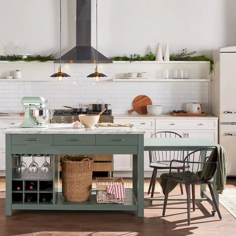 Îlot de cuisine multi-rangement en bois Graneger Farmhouse par Furniture of America