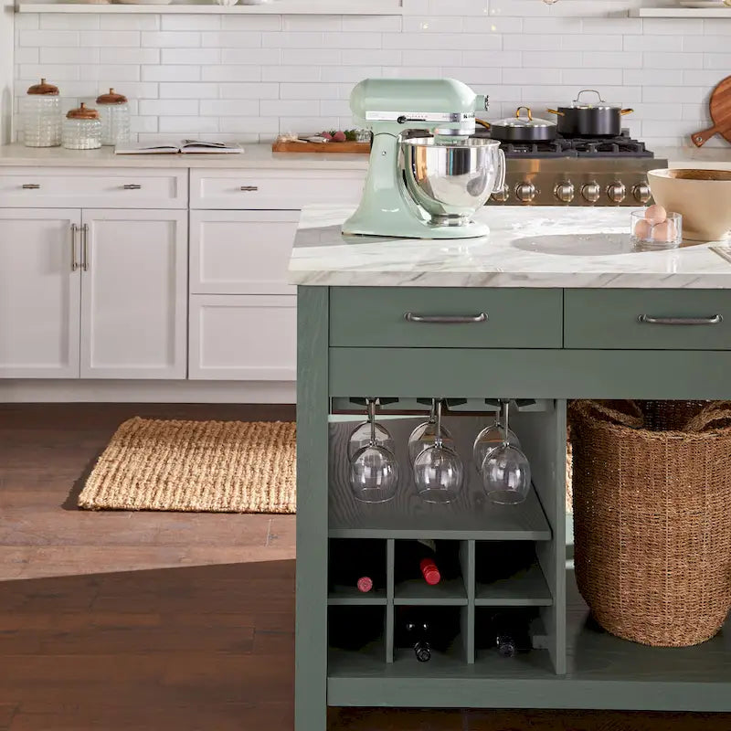 Îlot de cuisine multi-rangement en bois Graneger Farmhouse par Furniture of America