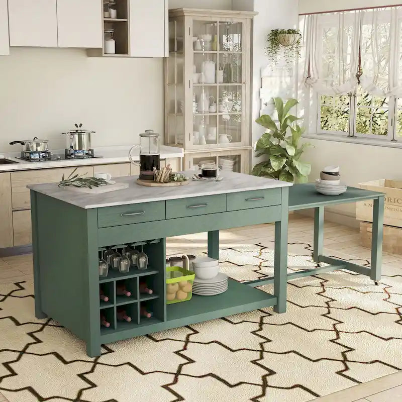 Îlot de cuisine multi-rangement en bois Graneger Farmhouse par Furniture of America