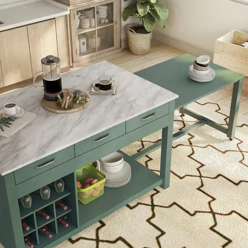 Îlot de cuisine multi-rangement en bois Graneger Farmhouse par Furniture of America