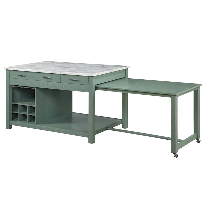 Îlot de cuisine multi-rangement en bois Graneger Farmhouse par Furniture of America