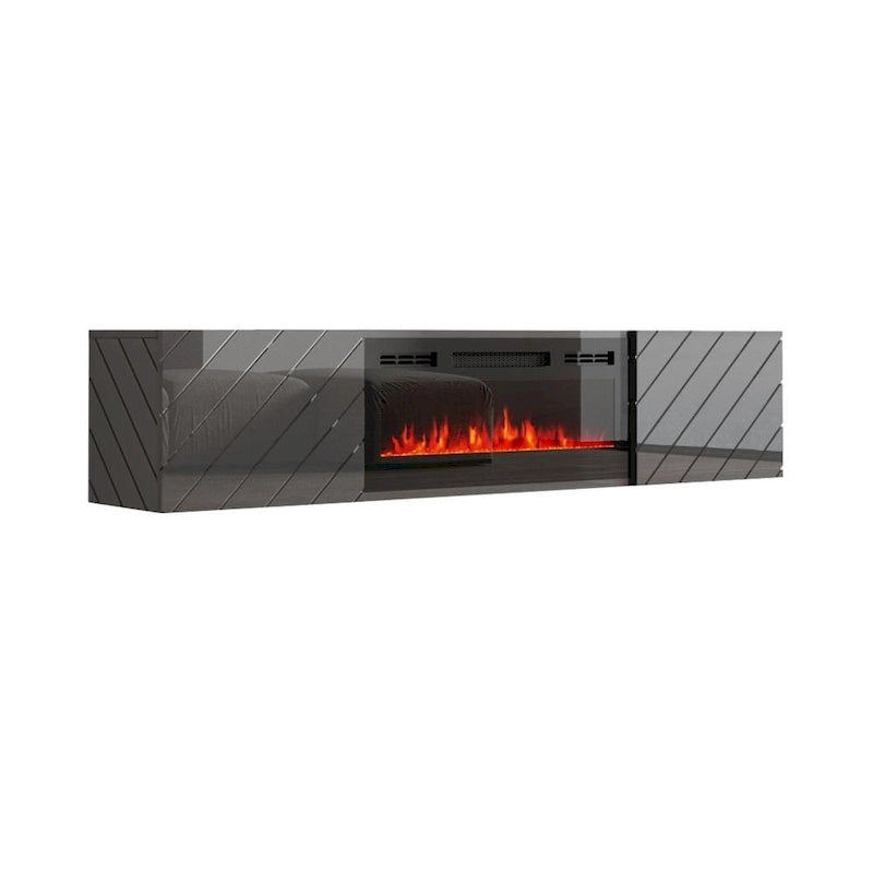 Meuble TV moderne 72 Luxe EF avec cheminée électrique murale