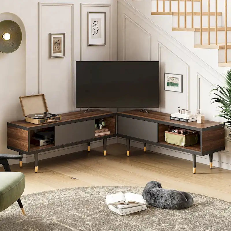 Meuble TV Moderne jusqu'à 85 pouces Meuble de Divertissement avec Rangement - 80 pouces