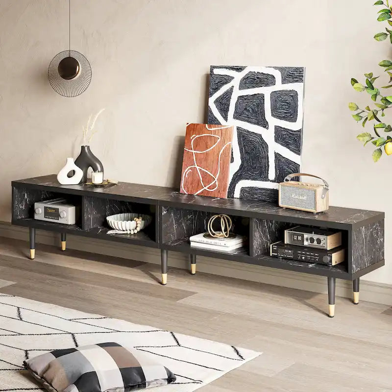 Meuble TV Moderne jusqu'à 85 pouces Meuble de Divertissement avec Rangement - 80 pouces
