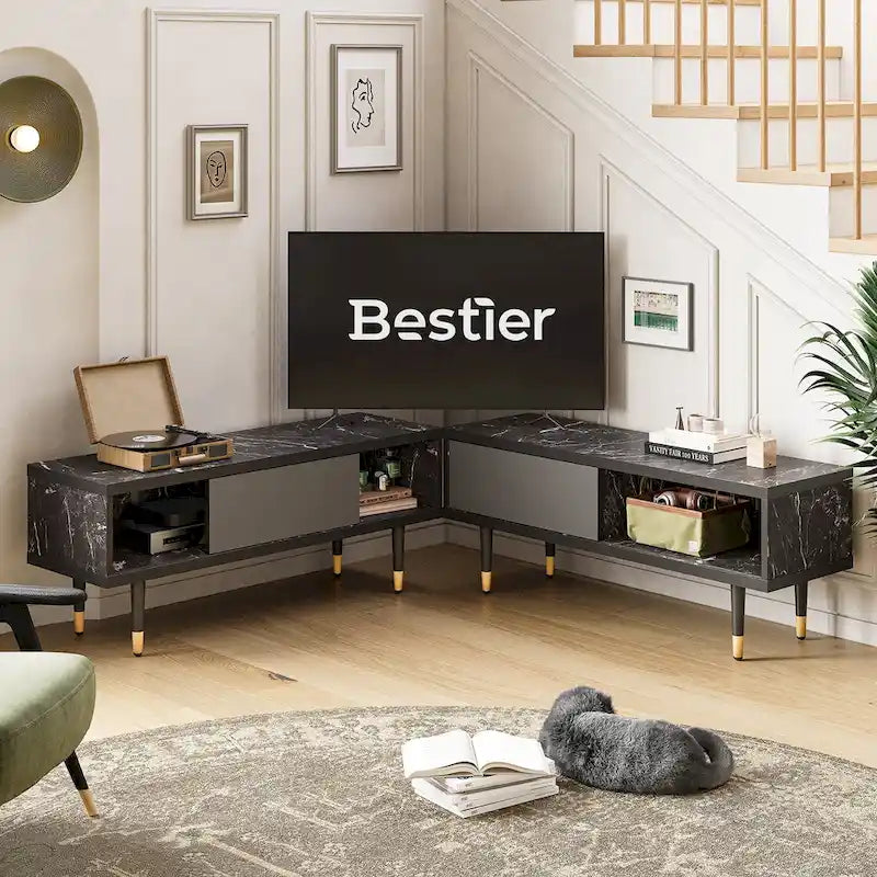 Meuble TV Moderne jusqu'à 85 pouces Meuble de Divertissement avec Rangement - 80 pouces