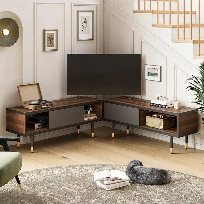 Meuble TV Moderne jusqu'à 85 pouces Meuble de Divertissement avec Rangement - 80 pouces