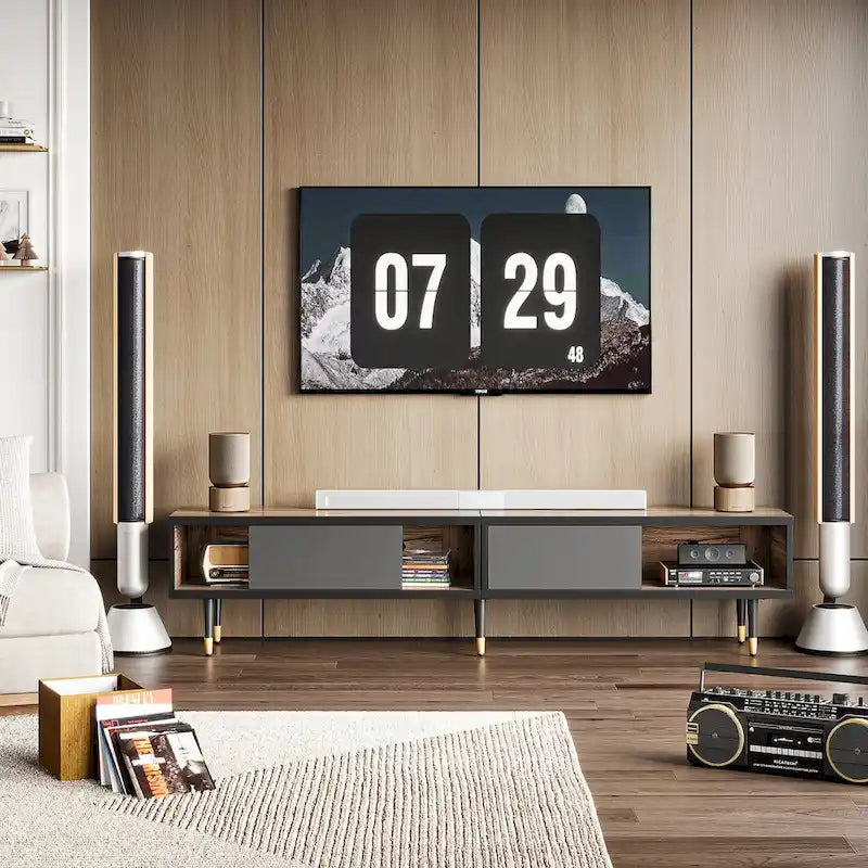 Meuble TV Moderne jusqu'à 85 pouces Meuble de Divertissement avec Rangement - 80 pouces
