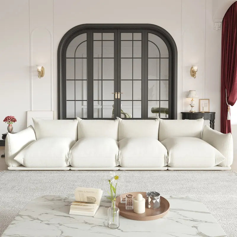 Canapés modulaires sectionnels rembourrés en tissu chenille