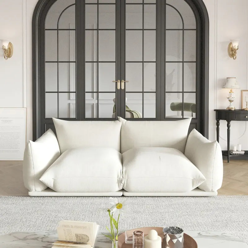 Canapés modulaires sectionnels rembourrés en tissu chenille