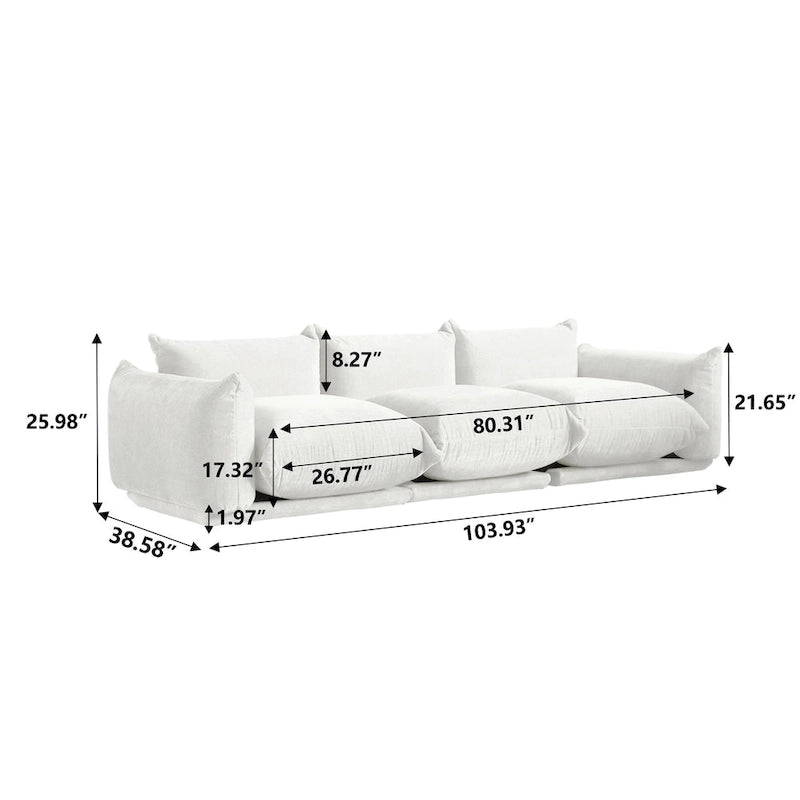 Canapés modulaires sectionnels rembourrés en tissu chenille