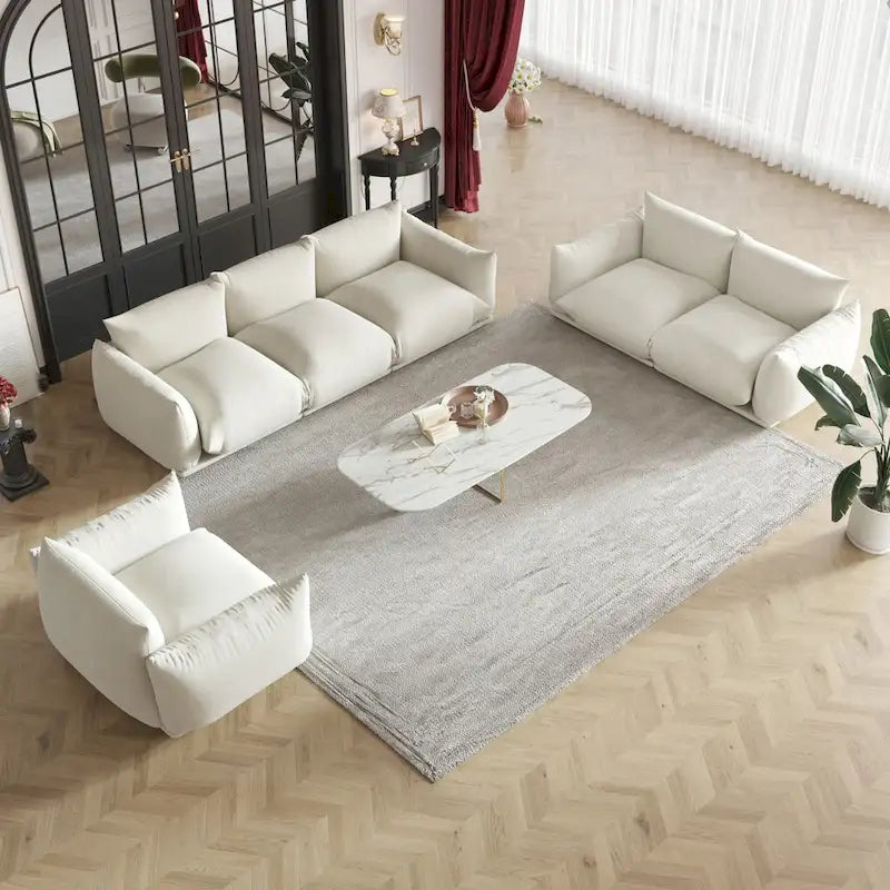 Canapés modulaires sectionnels rembourrés en tissu chenille
