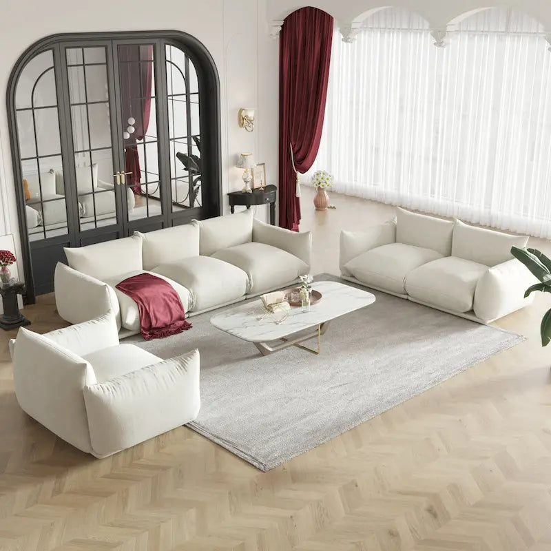Canapés modulaires sectionnels rembourrés en tissu chenille