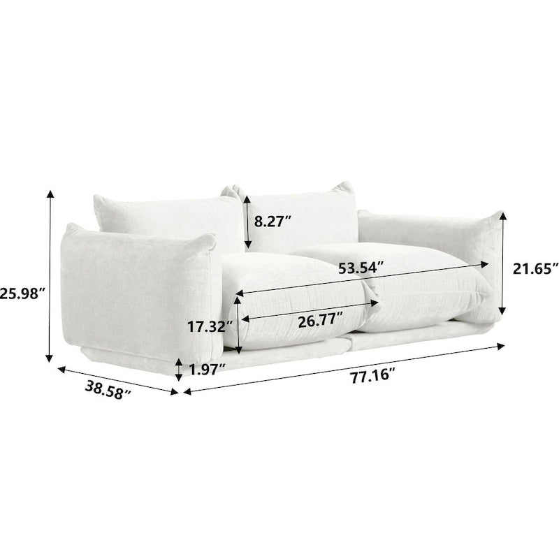 Canapés modulaires sectionnels rembourrés en tissu chenille