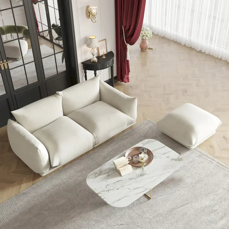 Canapés modulaires sectionnels rembourrés en tissu chenille