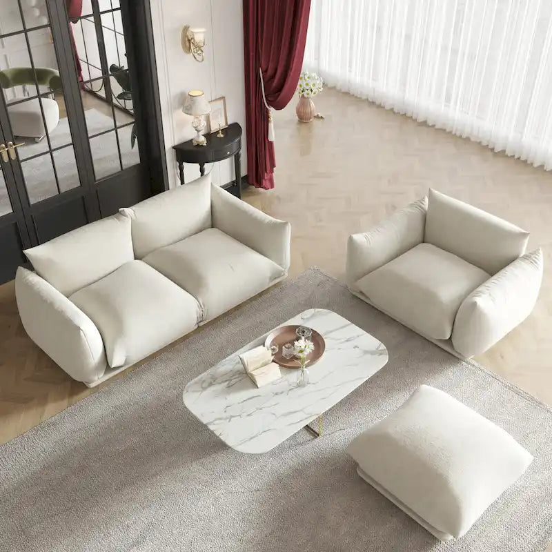 Canapés modulaires sectionnels rembourrés en tissu chenille