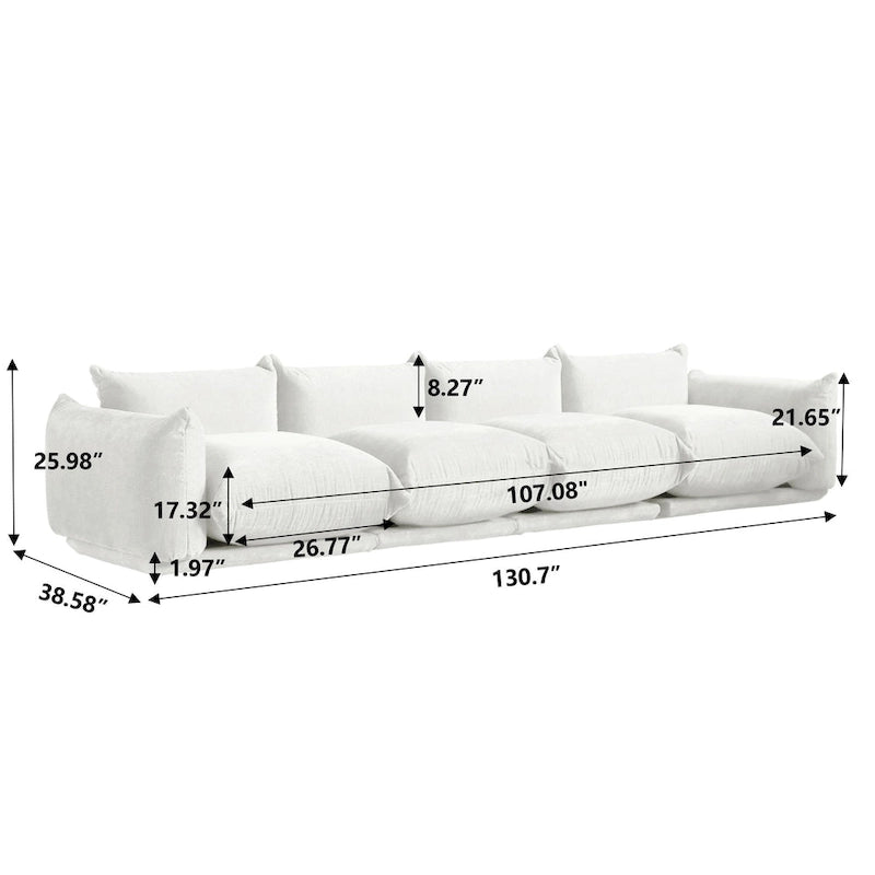 Canapés modulaires sectionnels rembourrés en tissu chenille