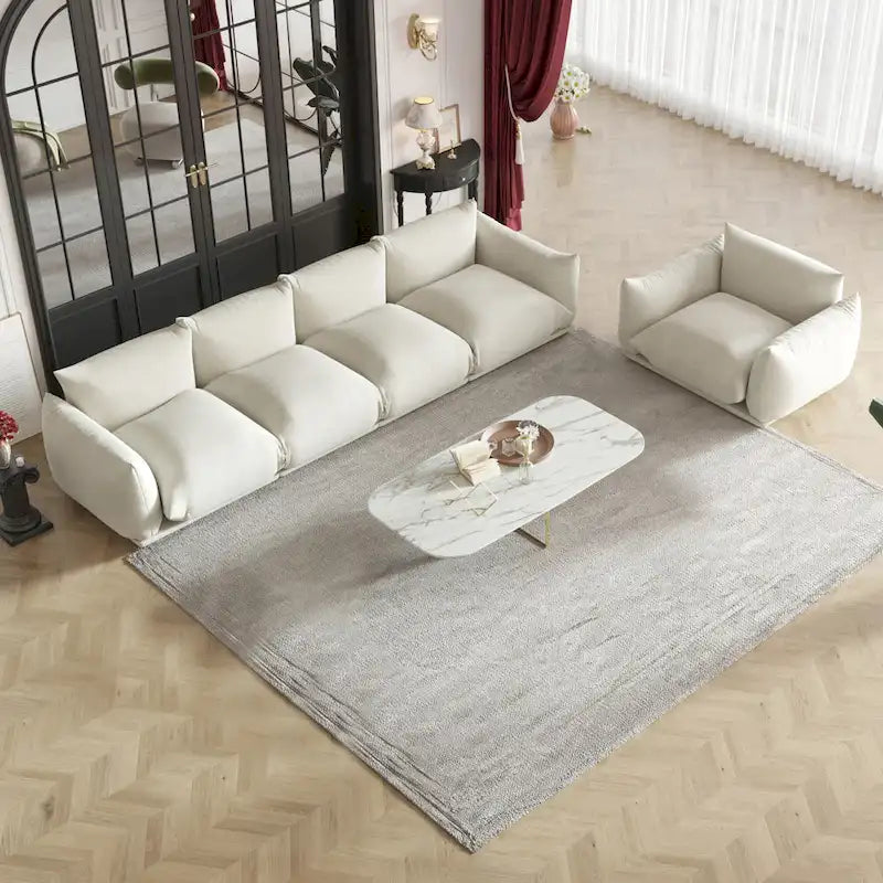 Canapés modulaires sectionnels rembourrés en tissu chenille
