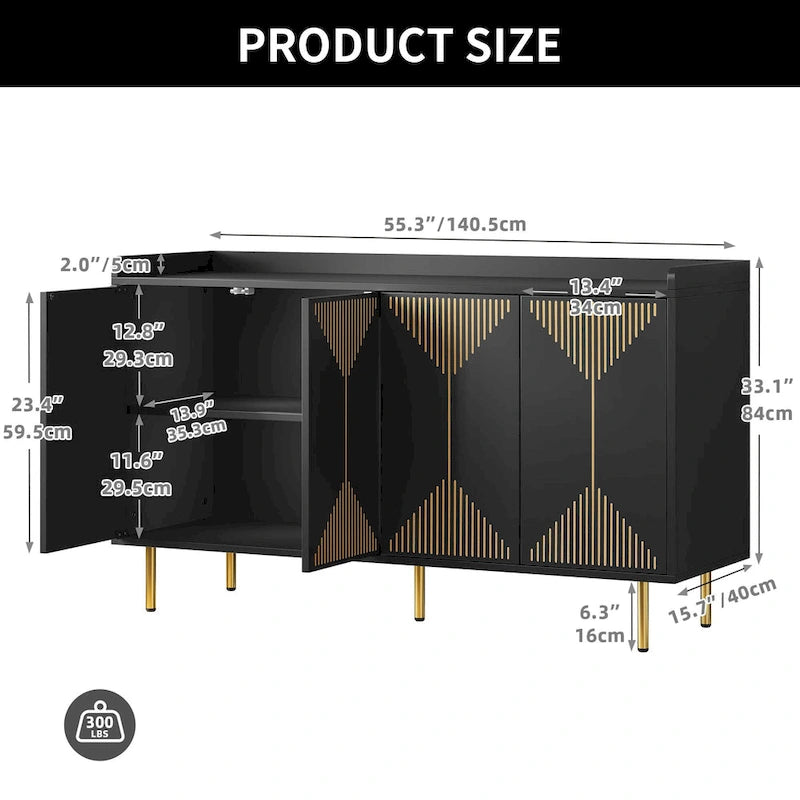 Meuble de cuisine buffet Moasis 55 avec buffet de rangement et portes