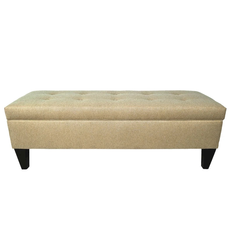 MJL Furniture Brooke Dawson7 Banc de rangement long ottoman capitonné à 10 boutons