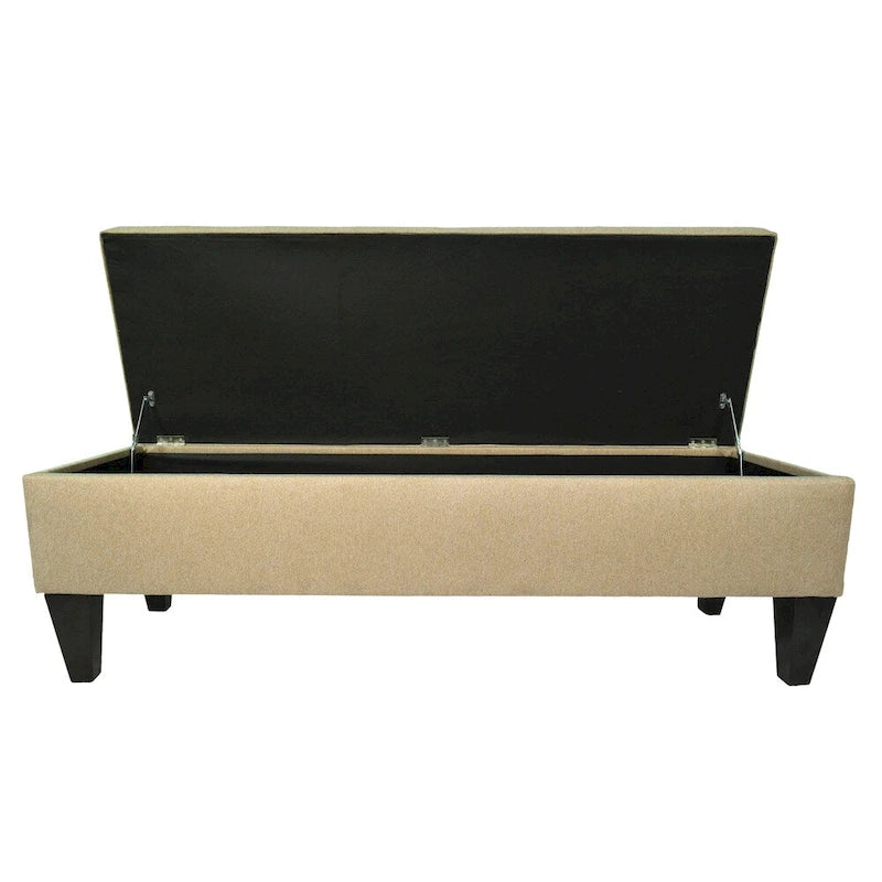 MJL Furniture Brooke Dawson7 Banc de rangement long ottoman capitonné à 10 boutons