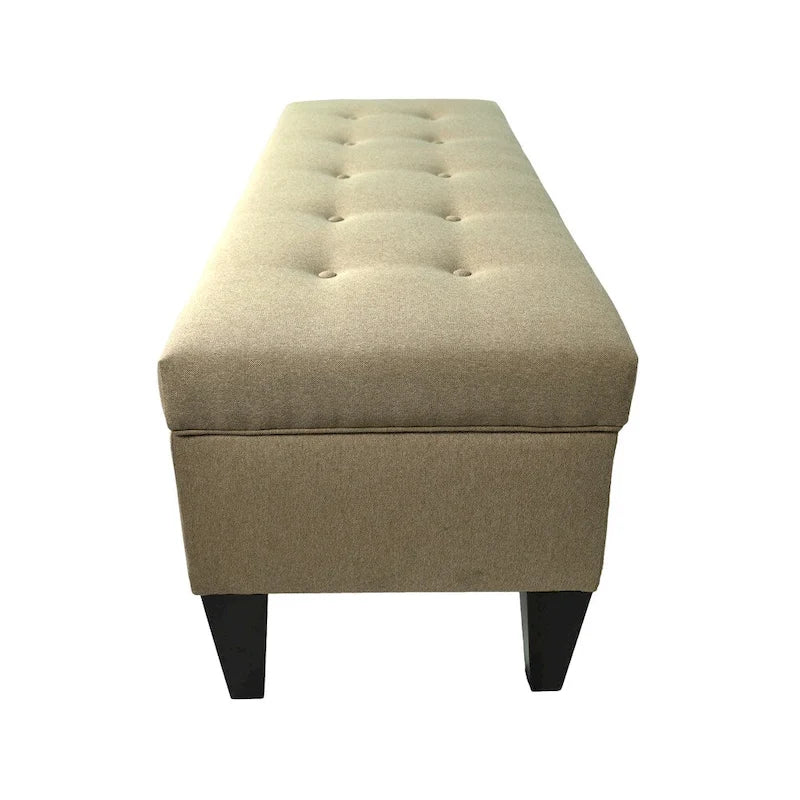 MJL Furniture Brooke Dawson7 Banc de rangement long ottoman capitonné à 10 boutons