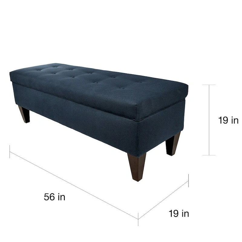MJL Furniture Brooke Dawson7 Banc de rangement long ottoman capitonné à 10 boutons
