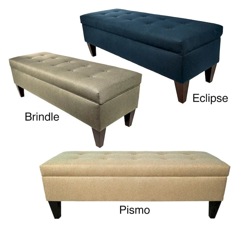 MJL Furniture Brooke Dawson7 Banc de rangement long ottoman capitonné à 10 boutons