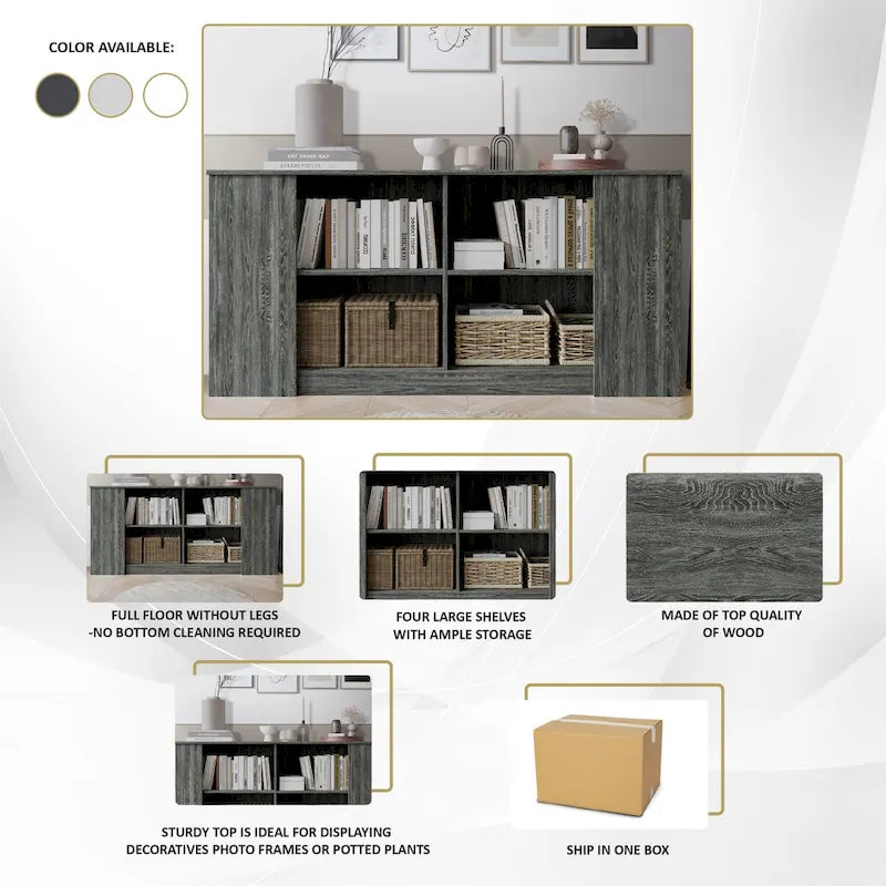 Buffet en bois avec lignes épurées CraftPorch