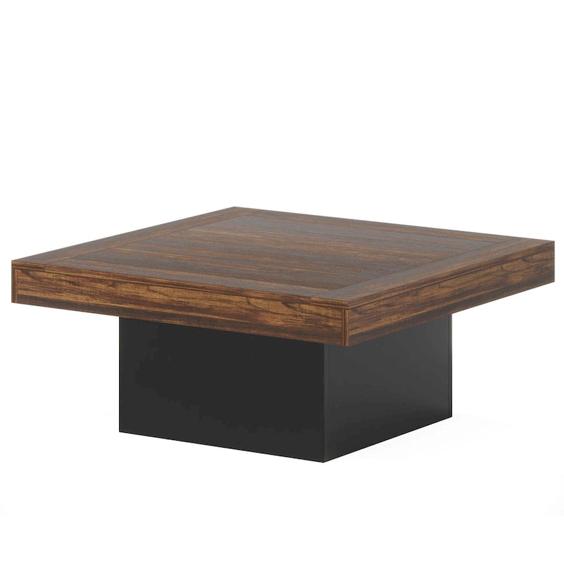 Table basse de ferme carrée avec LED, Table basse en bois manufacturé