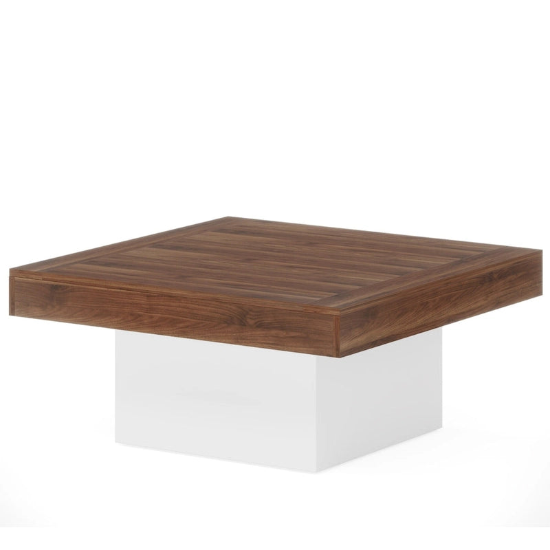 Table basse de ferme carrée avec LED, Table basse en bois manufacturé