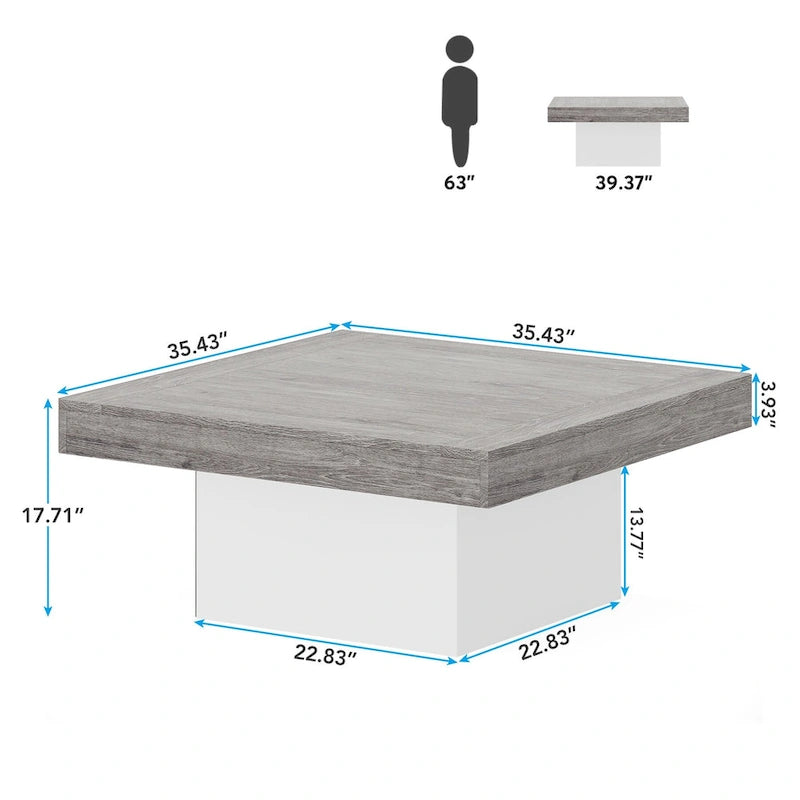 Table basse de ferme carrée avec LED, Table basse en bois manufacturé